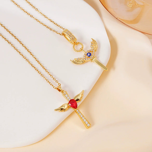 Women's Light Luxury Geometric Copper Diamond Necklace With O Word Chain And Electroplating