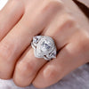 Women's Light Luxury Geometric Copper Diamond Ring Threepiece Set With Zirconia