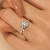 Women's Light Luxury Geometric Copper Engagement Ring With Zirconia