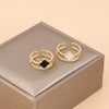 Women's Light Luxury Geometric Copper Ring With Electroplating And Four Leaf Clover Design