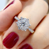 Women's Light Luxury Geometric Copper Snowflake Zircon Ring Jewelry