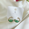 Women's Light Luxury Geometric Crescent Half Moon Earrings In Environmental Protection Copper With Colorful Zircon