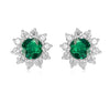 Women's Light Luxury Geometric Flower Cultivation S925 Silver Earrings Set With Diamonds