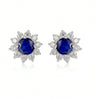 Women's Light Luxury Geometric Flower Cultivation S925 Silver Earrings Set With Diamonds