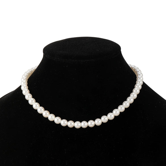 Women's Light Luxury Geometric Handmade Imitation Pearl Clavicle Chain Necklace