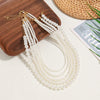 Women's Light Luxury Geometric Handmade Imitation Pearl Clavicle Chain Necklace