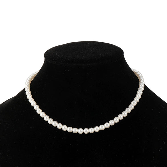 Women's Light Luxury Geometric Handmade Imitation Pearl Clavicle Chain Necklace