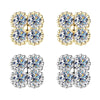 Women's Light Luxury Geometric Moissanite S925 Sterling Silver Earrings With Electroplating