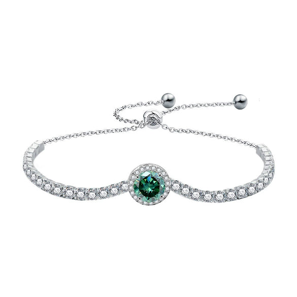 Women's Light Luxury Geometric Moissanite 925 Sterling Silver Bracelet