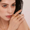Women's Light Luxury Geometric Rose Open Ring Stainless Steel Pvd Plated Jewelry