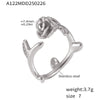 Women's Light Luxury Geometric Rose Open Ring Stainless Steel Pvd Plated Jewelry