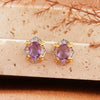 Women's Light Luxury Geometric S925 Sterling Silver Colored Gemstone Earrings Set With Natural Topaz Garnet Amethyst Citrine