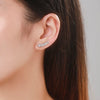 Women's Light Luxury Geometric S925 Sterling Silver Inlaid Zircon Earrings With Diamond Design