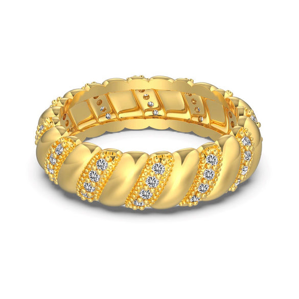 Women's Light Luxury Geometric S925 Sterling Silver Ring With Electroplating And Arc Ties Winding Design