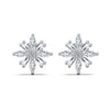 Women's Light Luxury Geometric Silver Earrings In Rice Word And Snowflake Shape With Electroplating