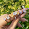 Women's Light Luxury Geometric 925 Silver Ring With Ice Flower Cut High Carbon Diamond Zircon And Electroplating