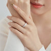 Women's Light Luxury Geometric 925 Silver Ring With Inlaid Zircon And Electroplating