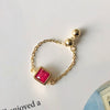 Women's Light Luxury Geometric Square S925 Sterling Silver Zirconium Ring