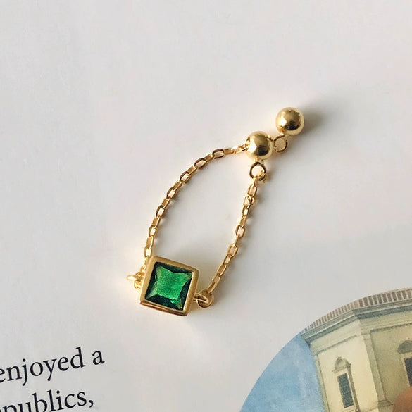 Women's Light Luxury Geometric Square S925 Sterling Silver Zirconium Ring