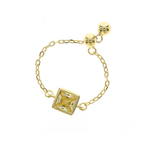 Women's Light Luxury Geometric Square S925 Sterling Silver Zirconium Ring