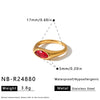 Women's Light Luxury Geometric Stainless Steel Ring With Zircon Inlay And 18K Gold Vacuum Plated Finish