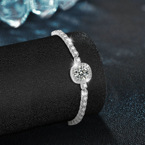 Women's Light Luxury Geometric 925 Sterling Silver Moissanite Bracelet