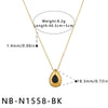 Women's Light Luxury Geometric Teardrop Stainless Steel Necklace With Zircon Inlay And 18K Gold Electroplated Minimalist Design