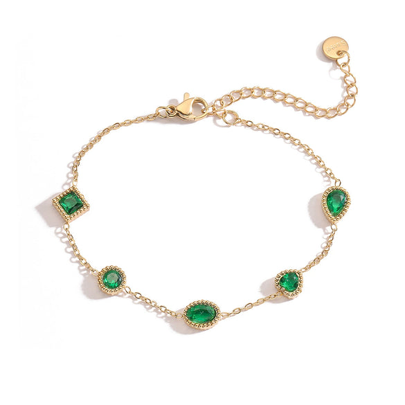Women's Light Luxury Geometric Titanium Steel Goldplated Zircon Bracelet