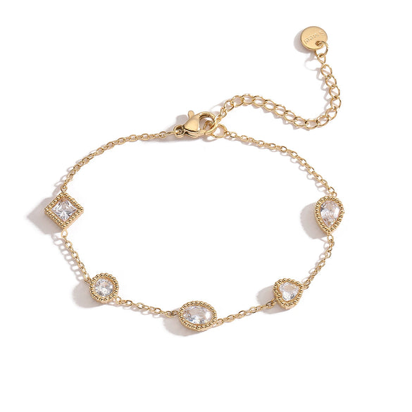 Women's Light Luxury Geometric Titanium Steel Goldplated Zircon Bracelet