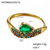Women's Light Luxury Geometric 316L Stainless Steel 18K Gold Plated Water Drop Ring