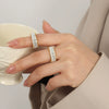 Women's Light Luxury Geometric 316L Stainless Steel Ring Inlaid With Zircon