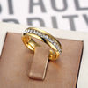 Women's Light Luxury Geometric Titanium Steel Ring With Diamond Inlay Elegant Fashion Finger Ring