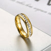 Women's Light Luxury Geometric Titanium Steel Ring With Diamond Inlay Elegant Fashion Finger Ring