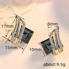 Women's Light Luxury Geometric Zinc Alloy Crystal Earrings With Wings And Quadrilateral Design