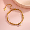 Women's Light Luxury Geometric Zircon Stainless Steel Bracelet With 18K Vacuum Plating Simple Fashion Jewelry