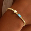 Women's Light Luxury Gold Electroplated Copper Heart And Geometric Bead Bracelet