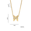 Women's Light Luxury Gold Plated Diamond Necklace With Letter And Number Patterns Made Of Titanium Steel And Copper Zircon