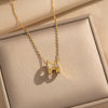 Women's Light Luxury Gold Plated Diamond Necklace With Letter And Number Patterns Made Of Titanium Steel And Copper Zircon