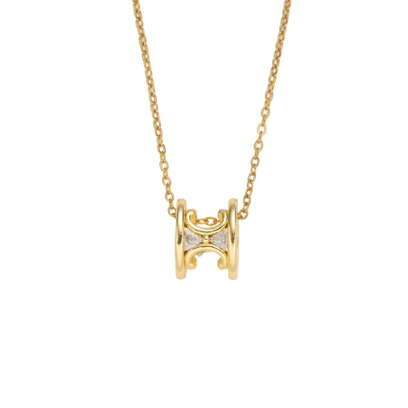 Women's Light Luxury Gold Plated Diamond Necklace With Letter And Number Patterns Made Of Titanium Steel And Copper Zircon