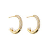 Women's Light Luxury Gold Plated Micropaved Zircon Cshaped Artificial Pearl Earrings With Geometric Pattern