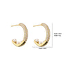 Women's Light Luxury Gold Plated Micropaved Zircon Cshaped Artificial Pearl Earrings With Geometric Pattern