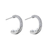 Women's Light Luxury Gold Plated Micropaved Zircon Cshaped Artificial Pearl Earrings With Geometric Pattern