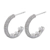 Women's Light Luxury Gold Plated Micropaved Zircon Cshaped Artificial Pearl Earrings With Geometric Pattern