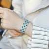 Women's Light Luxury Green Diamond Bracelet S925 Silver Geometric Design