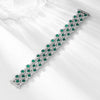 Women's Light Luxury Green Diamond Bracelet S925 Silver Geometric Design