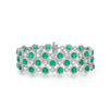 Women's Light Luxury Green Diamond Bracelet S925 Silver Geometric Design