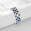 Women's Light Luxury Green Diamond Bracelet S925 Silver Geometric Design