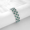 Women's Light Luxury Green Diamond Bracelet S925 Silver Geometric Design