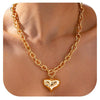 Women's Light Luxury Heart Shape Copper Pendant Necklace With Electroplated Metal Regular Chain Sweet Fashion Clavicle Chain