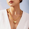 Women's Light Luxury Heart Shape Copper Pendant Necklace With Electroplated Metal Regular Chain Sweet Fashion Clavicle Chain